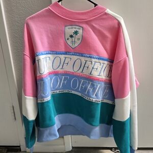 Pastel 'Out of Office' Yllw The Label Oversized Crew Sweater XS